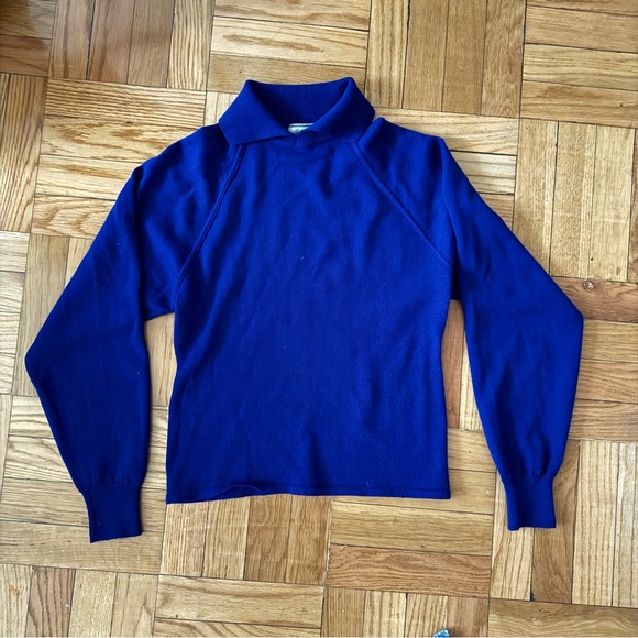 white wheeler & Martha Sweaters - Blue Vintage 100% Wool Sweater
